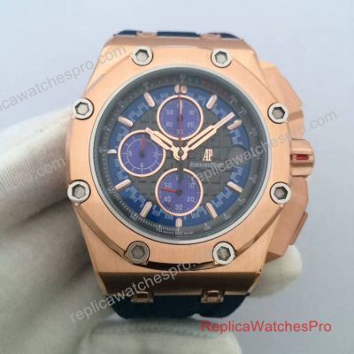 Replica Audemars Piguet Watches For Sale Royal Oak Offshore Watch Blue Chrono Rose Gold 072837